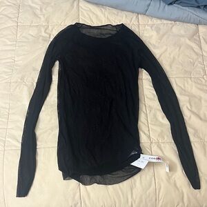 Cosabella Elegant Black Long Sleeve Mesh Top